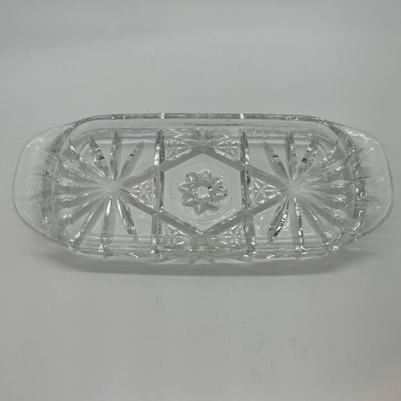 Vintage Anchor Hocking Glass Butter Dish EAPC Star Of David - Picture 8 of 12
